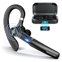 JOYHOOSH Bluetooth Earpiece with MIC, Trucker Headset 50Hrs with Charging Case, in-Ear Headphones Wireless Earphones for Business,Office and Driving