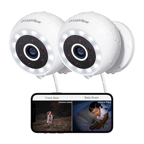 LaView 5MP 3K Security Cameras Outdoor Indoor Wired,IP65, Starlight Sensor & 100 Ft Night Vision,Motion/Person Detection,2-Way Audio/Spotlight,US