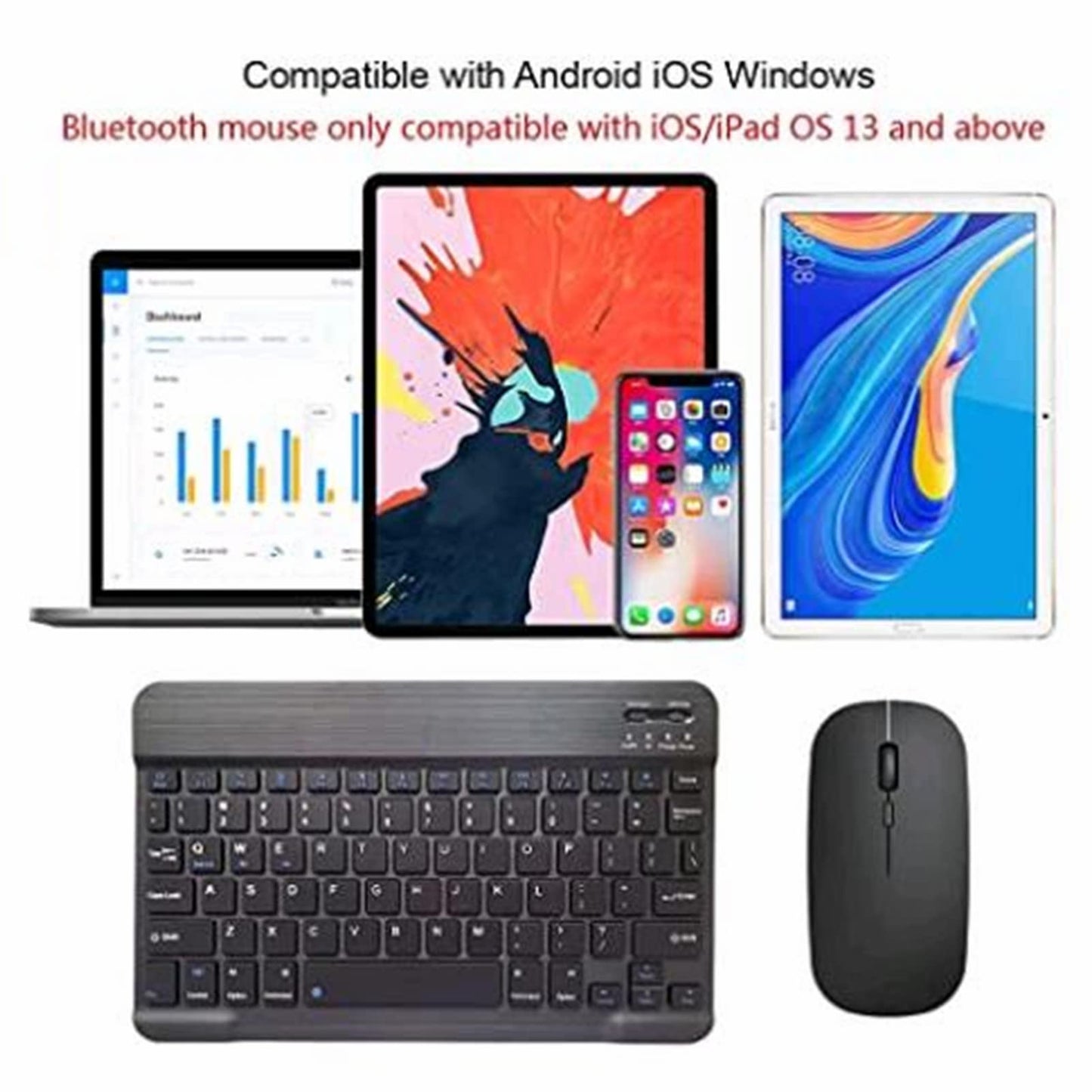 Bluetooth Keyboard and Mouse Combo,Portable Rechargeable Slim Wireless Keyboard and Mice for Computer/Desktop/PC/Laptop/Surface and Windows
