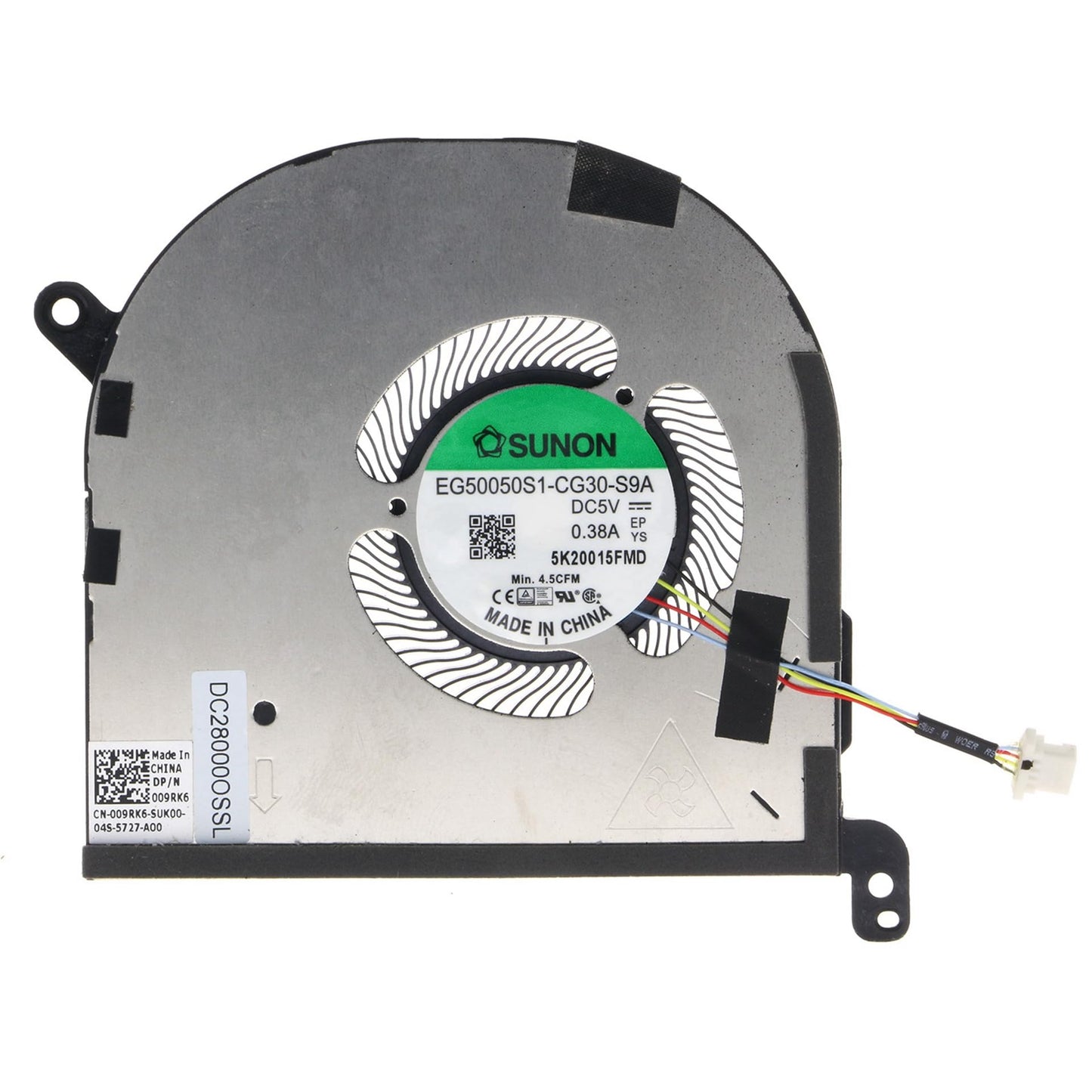 Replacement CPU+GPU Cooling Fan for DELL XPS 15 9500 9510 Precision 5550 0DJH35 009RK6