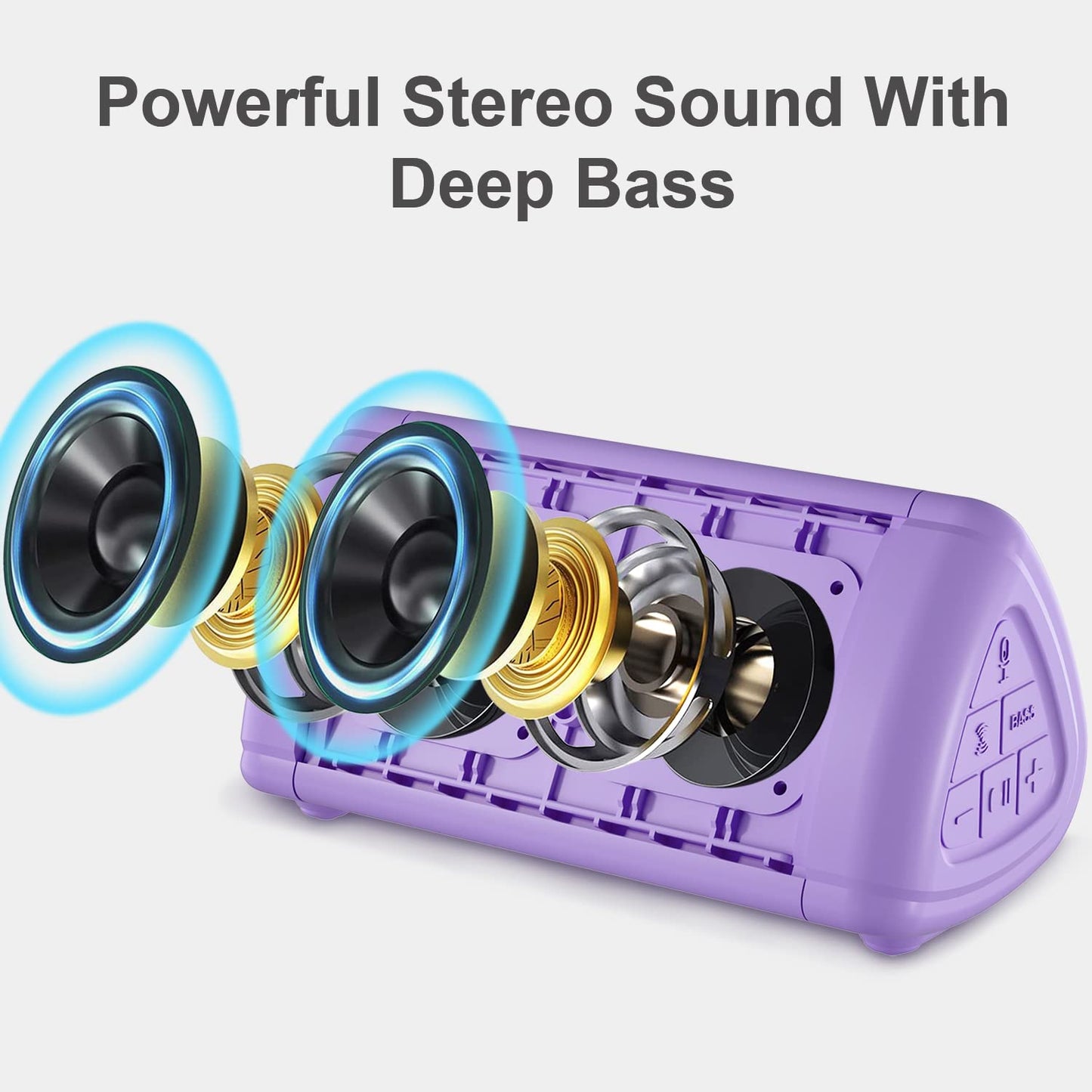 Prosonic BT3 Portable Wireless Bluetooth Speaker with 10W Stereo Sound & Bass Boost -Rich Sound & Intense Bass -Bluetooth 5.0 -Microphone -IPX5 -