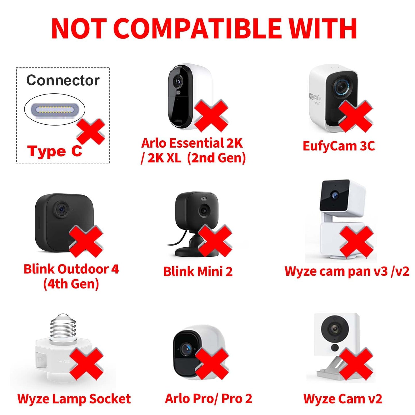 DIANMU 26FT Power Cord with Adapter for Wyze Cam v3/v4/OG/v3 Pro, Blink, Simplisafe,Arlo Essential,Kasa,Weatherproof Power Extension Cable Charger