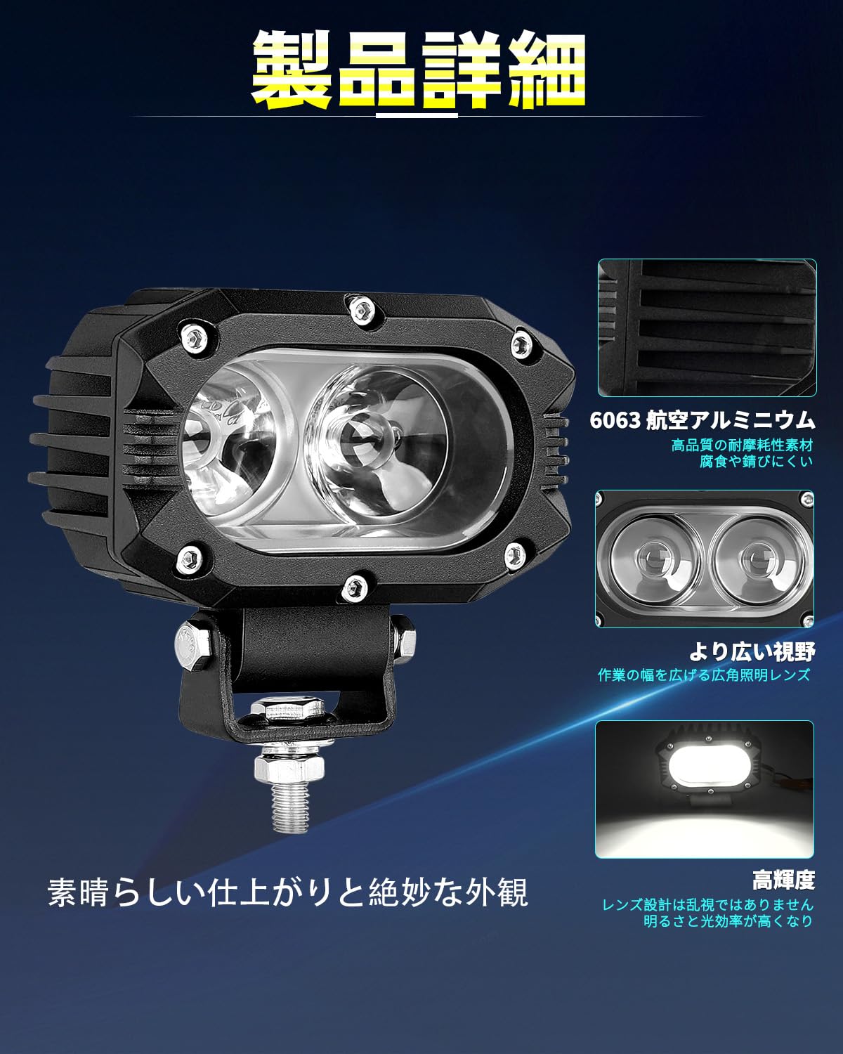 CO LIGHT LED Flood Lights Pods 2PCS 4 inch 96W Flood Beam Fog Lights for Motorcycle Auxiliary Super Bright ATV LED Work Light for Truck SUV UTV Boat