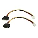 zdyCGTime 8-Inch 4 Pin Floppy Drive to 15 Pin SATA Male Power Cable(2-Pack)