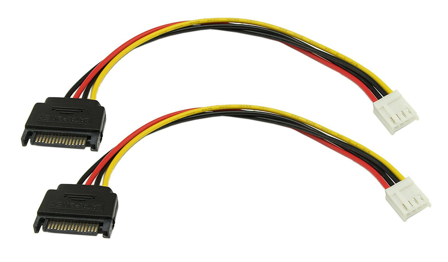 zdyCGTime 8-Inch 4 Pin Floppy Drive to 15 Pin SATA Male Power Cable(2-Pack)