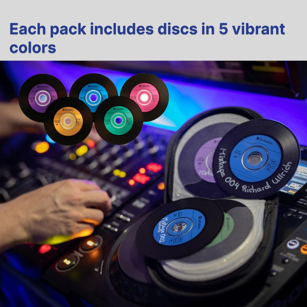 Verbatim Digital Vinyl CD-R 700MB 52X Recordable Discs, 10 Pack Cases