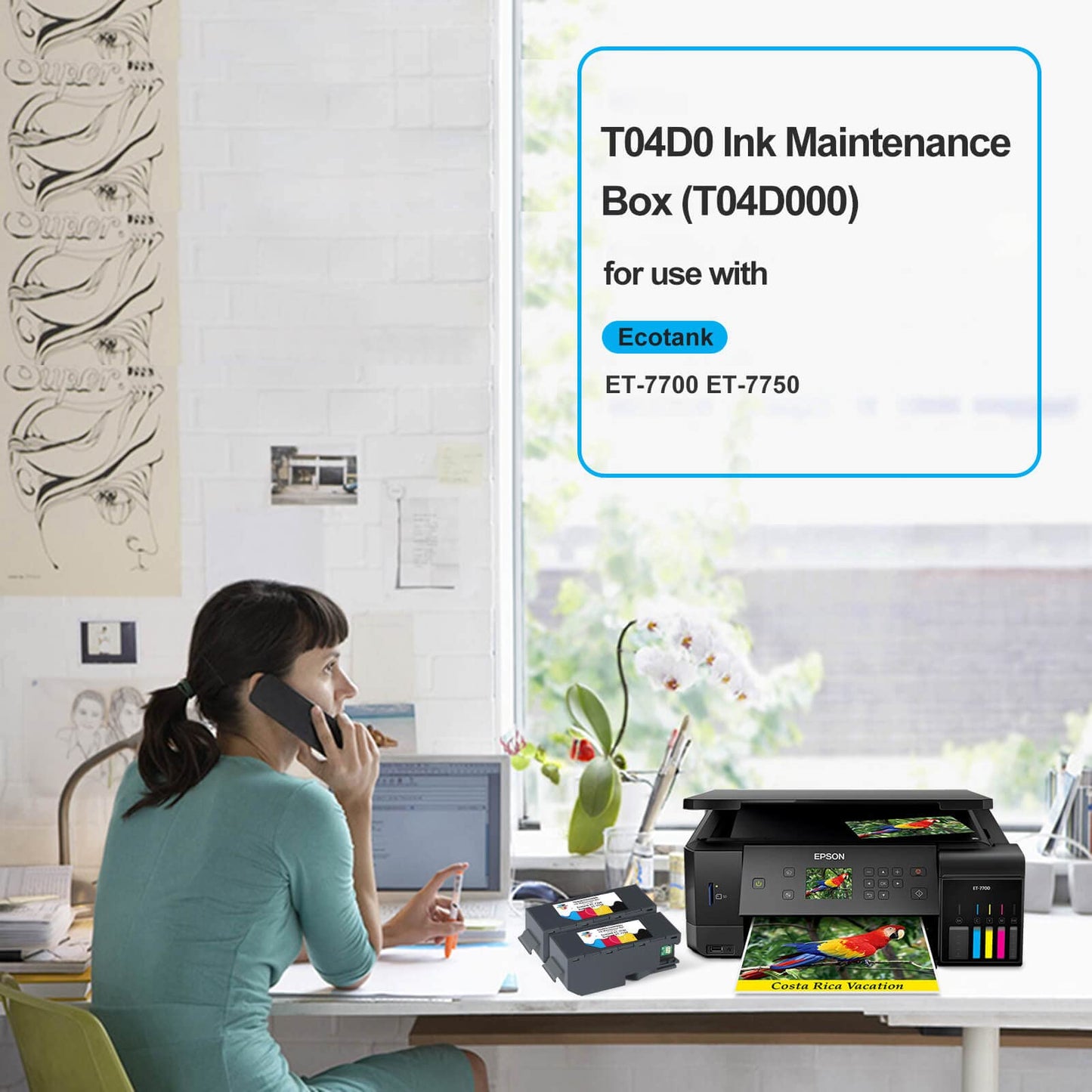 Poschink T04D0 Maintenance Box for Ecotank ET7700 ET7750 / ET-7700 ET-7750 Printers (T04D000/EWMB1)