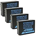 Wasabi Power Battery (4-Pack) for Fujifilm NP-W126 & FinePix HS33EXR, HS50EXR, X-T100, X-T200, X100F, X100V, X-A10, X-E2S, X-E3, X-E4, X-Pro2, X-Pro3