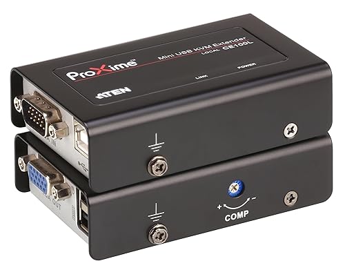 ATEN CE100 USB VGA Mini KVM Extender Cat 5 Includes CE100L Local Unit and CE100R Remote Unit Up to 1920 x 1200 Extends Local PC VGA/Keyboard/Mouse