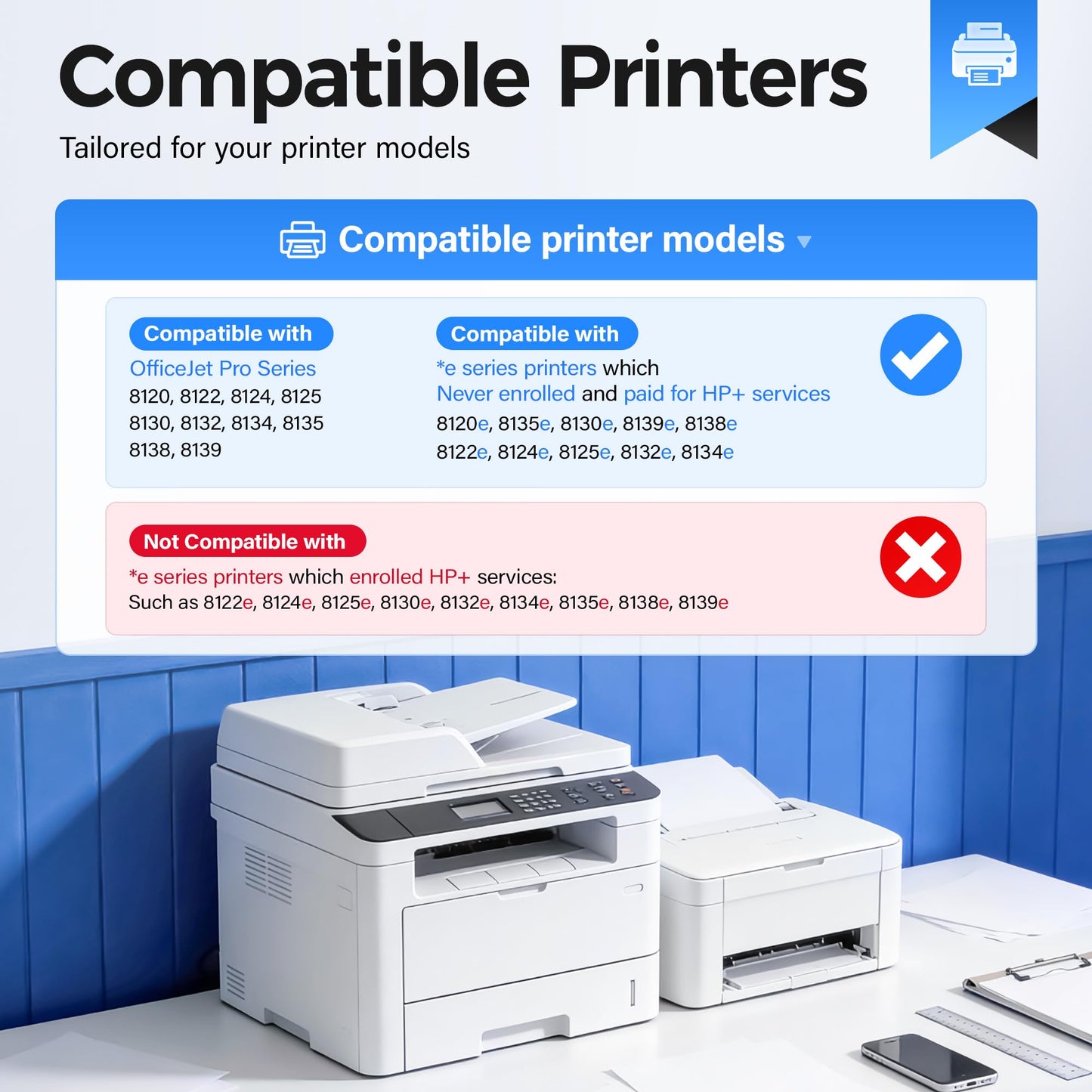 923 923e Ink Cartridges with chip 4-Pack High Yield Replacement for HP 923 923e 923XL Ink Compatible for HP OfficeJet Pro 8135e 8138e 8139e 8122e 8120