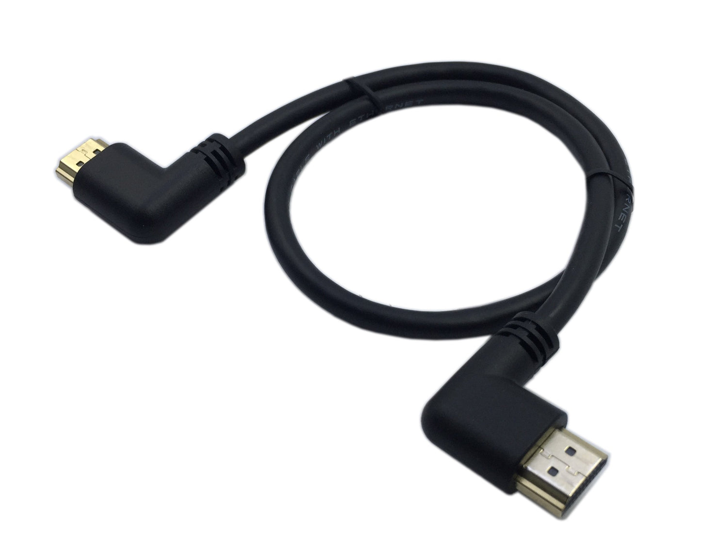 CERRXIAN 0.5m High Speed HDMI 2.0 HDMI Left Angle Male to HDMI Right Angle Male Short Cable Ultra HD 4k x 2k HDMI Cable Supports Ethernet, 3D, 4K