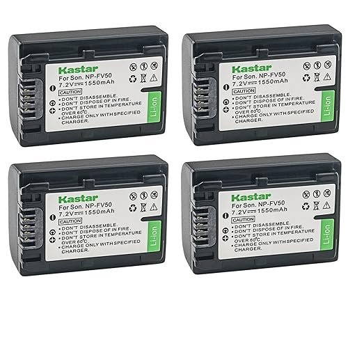 Kastar 4-Pack NP-FV50 Battery Replacement for Sony FDR-AX43, FDR-AX53, FDR-AXP55, HDR-CX110, HDR-CX115, HDR-CX116, HDR-CX130, HDR-CX150, HDR-CX155