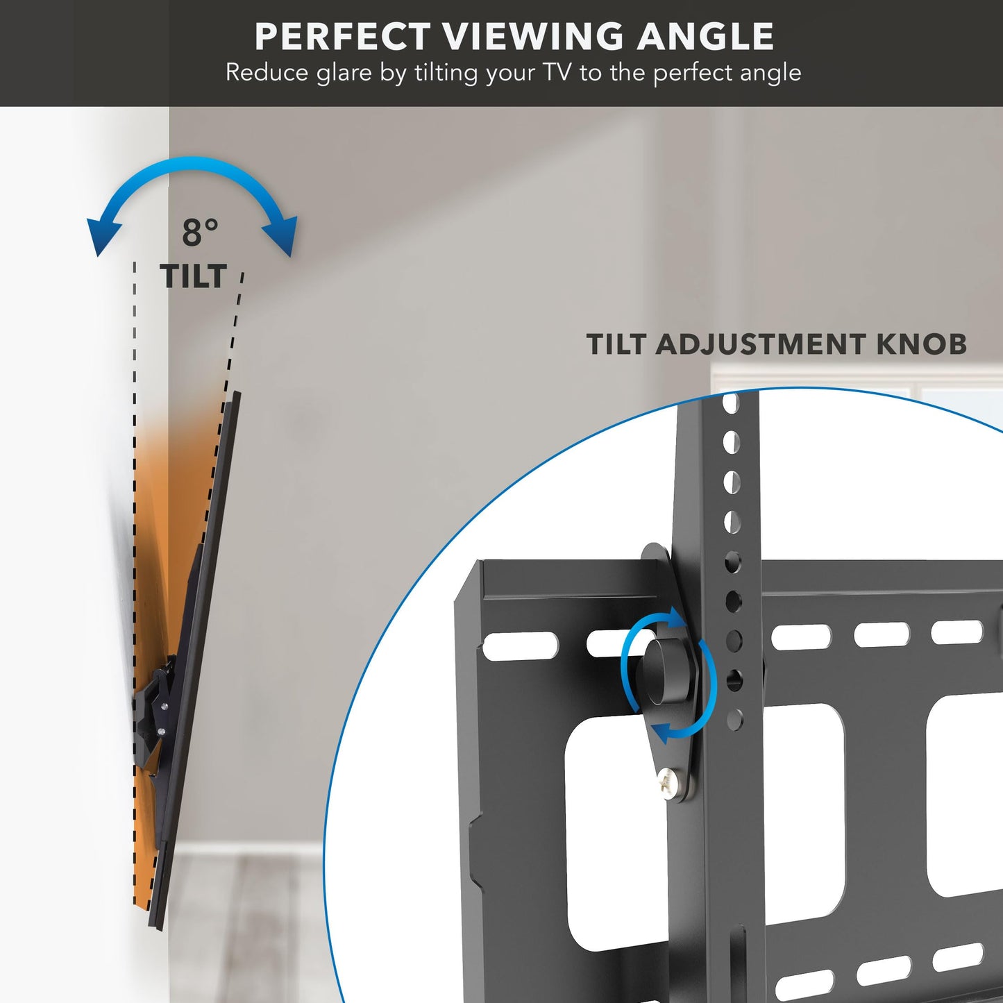 Mount-It! Heavy-Duty Low-Profile Tilt TV Wall Mount for 65-90 Inch TVs | Ultra-Slim 1.5" Depth, Holds 220 lbs | Downward Tilt for Anti-Glare | VESA