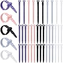CDLV 40pcs Reusable Silicone Cable Ties, 4.5 inch Zip Ties for Wire Management, Elastic Cable Organizer, White, Black, Purple, Pink, Light Blue