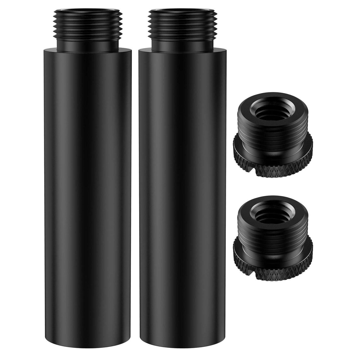 InnoGear Mic Stand Extension Tube, 2 Pieces 5/8" Thread Microphone Extension Pipe Mic Extender with 2 Pcs 3/8" to 5/8" Metal Adapter for Desk Mic Boom