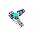 KNACRO 5W Mini USB Fan Air Volume Speed Stepless Governor Module DC 4-12V to 2.5-8V Speed Control Knob with Switch Function (1pc)