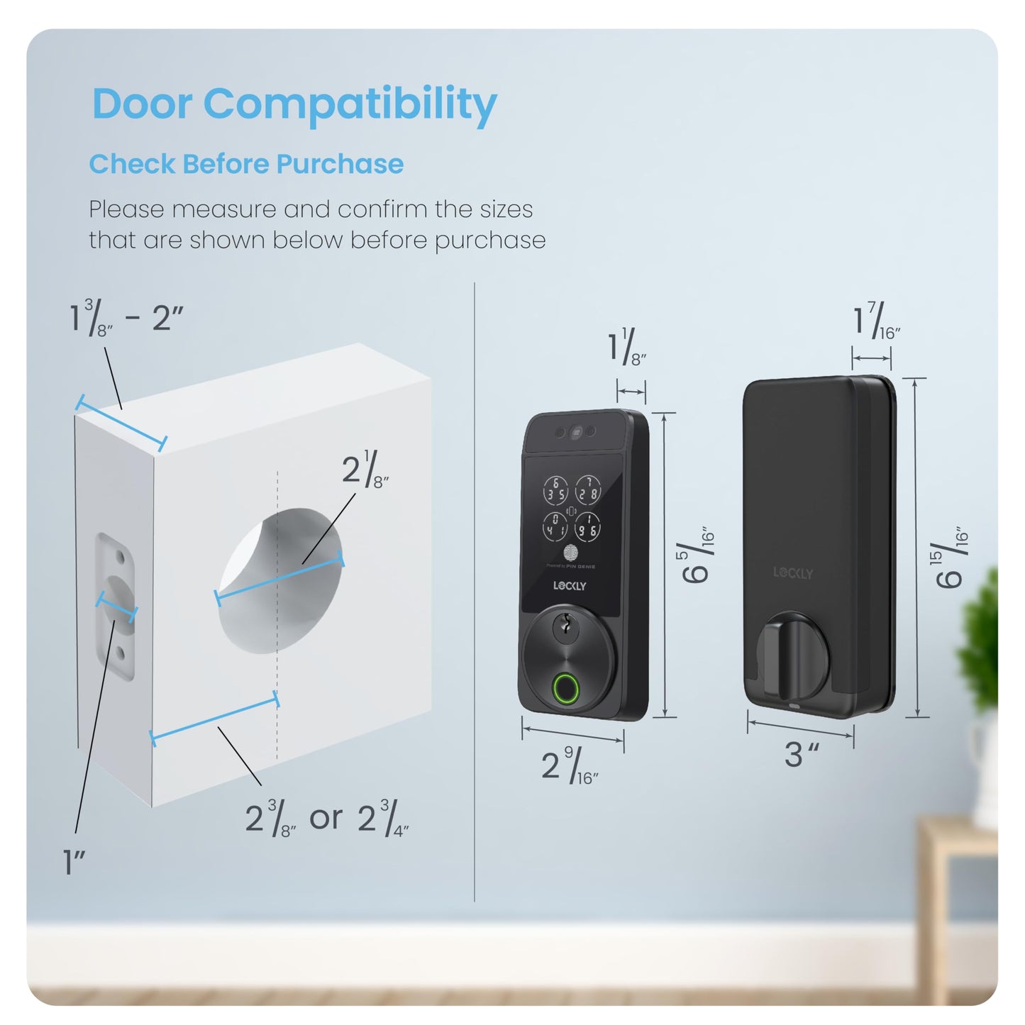 Lockly Visage Zeno Series Smart Lock, Facial Recognition & Fingerprint Keyless Entry Door Lock, Built-in Wi-Fi Deadbolt with Apple Home Key, PIN Genie