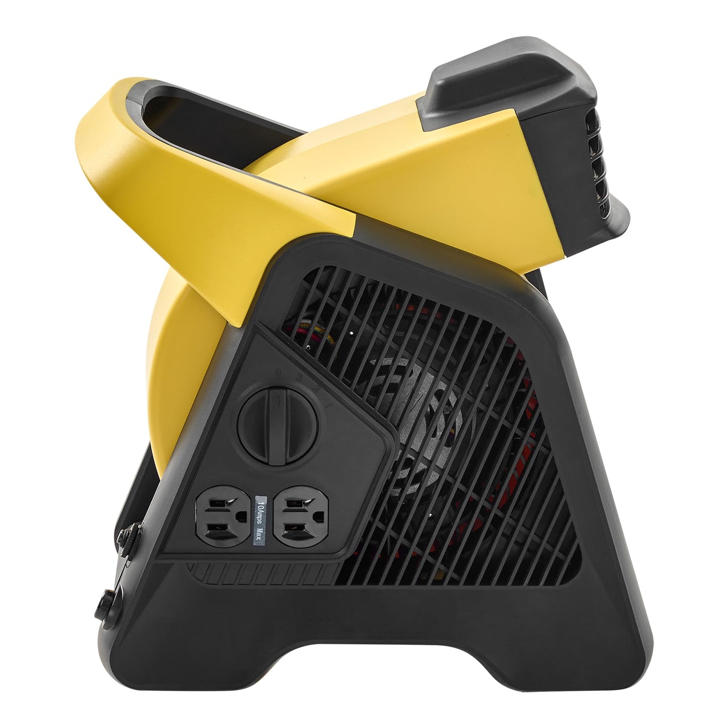 MOUNTO Heavy Duty Utility Blower, 3 Speed Portable Floor Fan with Outlet & Pivoting Head for Home & Garage Cooling, Drying and Air Circulation