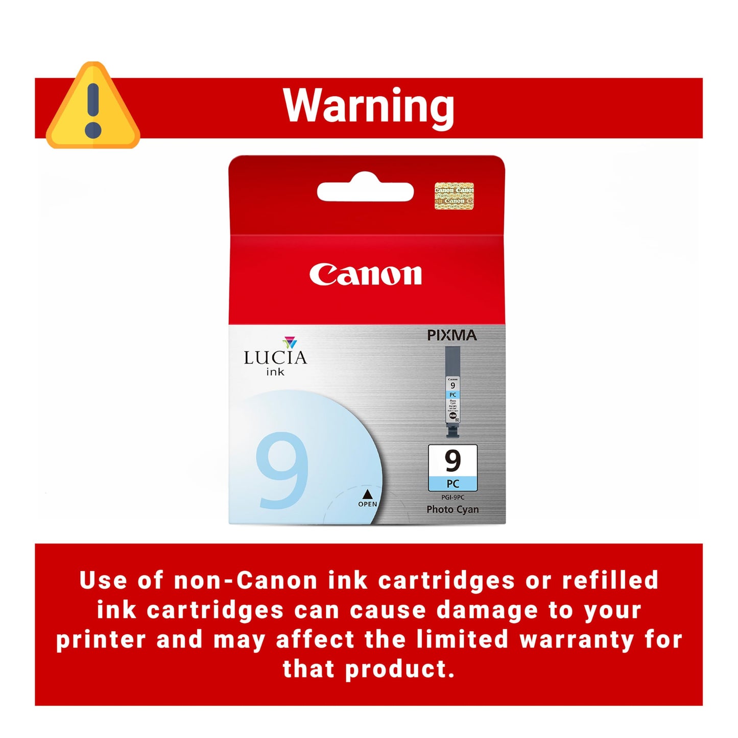 Canon PGI-9 Genuine Photo Cyan Ink Tank, Compatible with Pro9500, and Pro9500 Mark II Printers