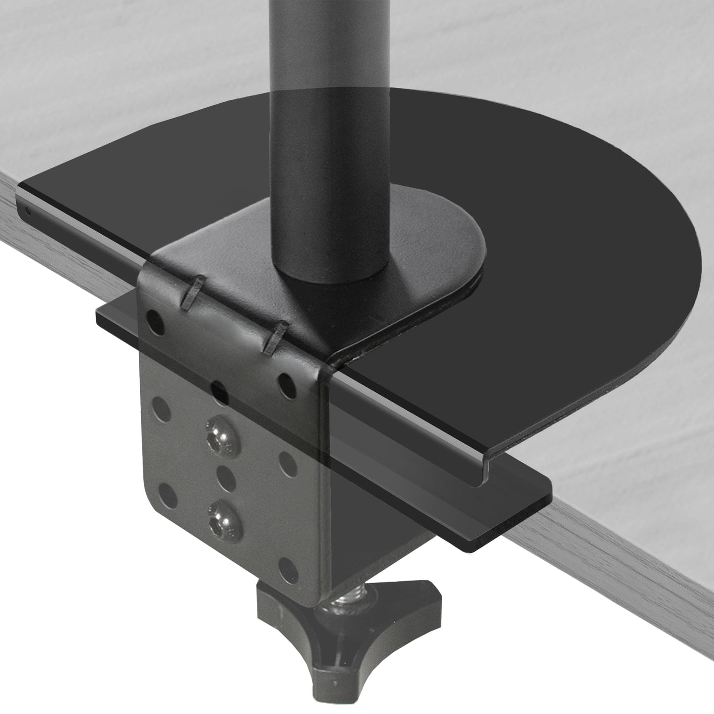 VIVO Steel Reinforcement Bracket Mount Plate for Thin, Glass, and Other Fragile Table Top Surfaces, Compatible with Most Monitor Stand C-Clamp