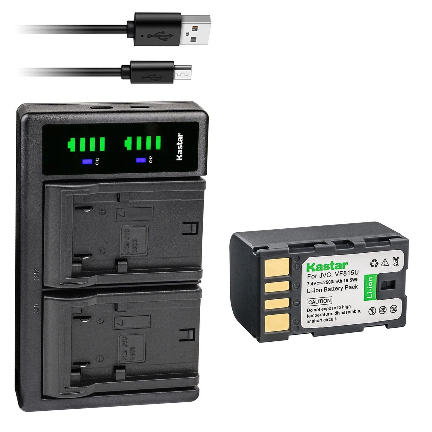 Kastar 1-Pack Battery and LTD2 USB Charger Replacement for JVC GZ-HD320BUS GY-HM70 GY-HM100 GY-HM100U GY-HM150 GY-HM170U GY-HM180 GY-HM360 GZ-HM1