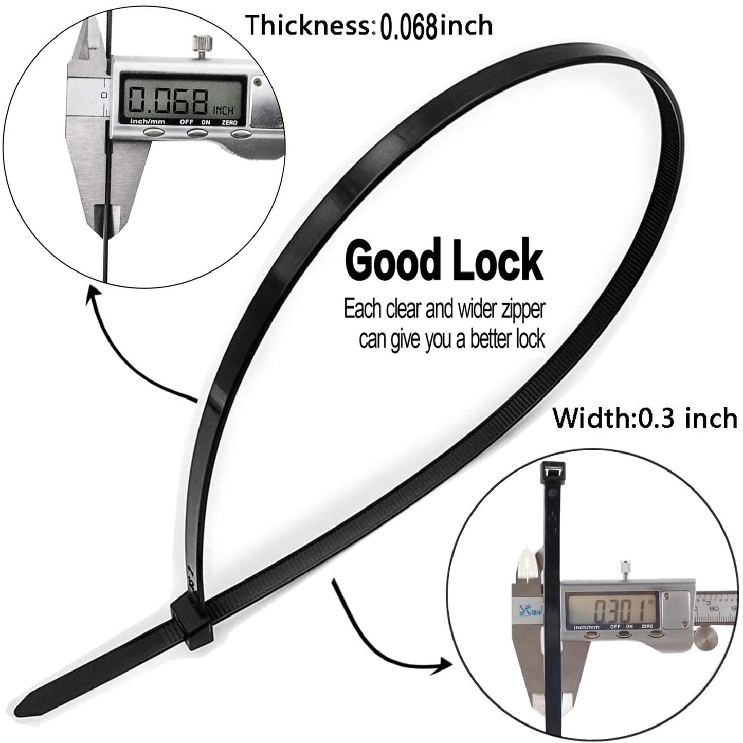 Long Zip Ties Heavy Duty 24 inch, Large Zip Ties with 175 lbs Tensile Strength, Big Cable Ties, Black, 45 Pack, by AGAOTIAN