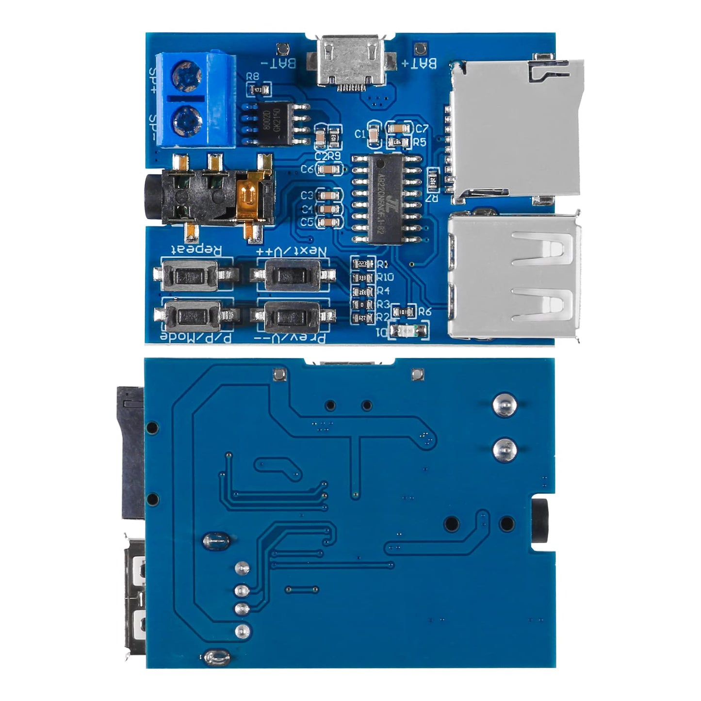 QCCAN 6PCS Micro USB MP3 Decoder Module TF Card U Disk MP3 Format Decoder Board Amplifier Decoding Audio Player Module 3.7-5.5V