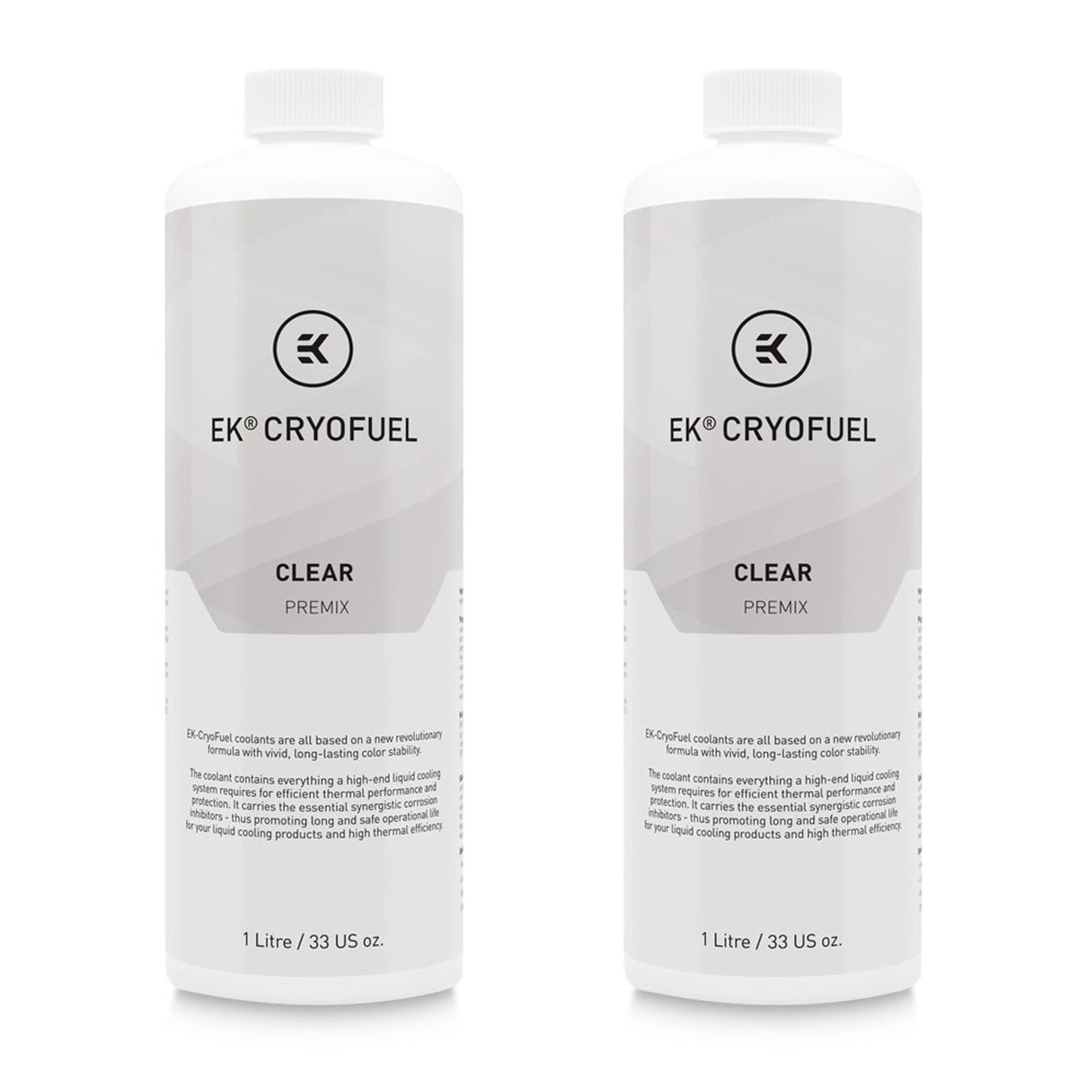 EKWB EK-CryoFuel Premix PC Coolant, 1000mL, Clear, 2-Pack