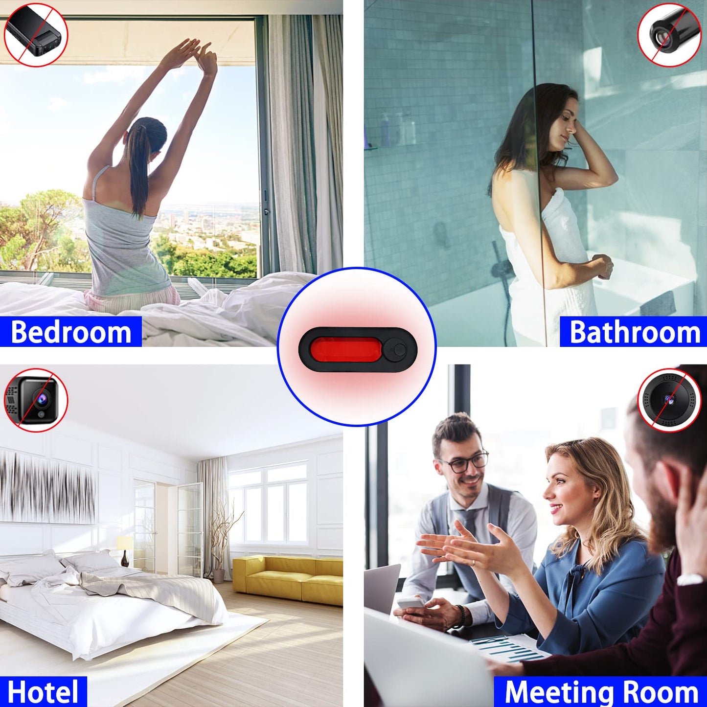 Ansxiy Hidden Camera Detector, LED Hidden Device Detector with Infrared Viewfinders - Pocket Sized Anti Spy Camera Finder Locates Hidden Camera