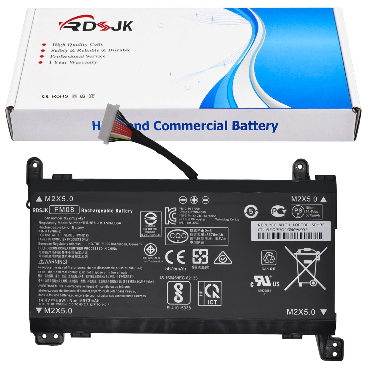 FM08 Laptop Battery for HP Omen 17-AN008CA 17-AN013TX 17-AN014TX 17-AN014NG 17-AN020CA 17-AN030CA 17-AN124CL HSTNN-LB8B 922752-421 922753-421
