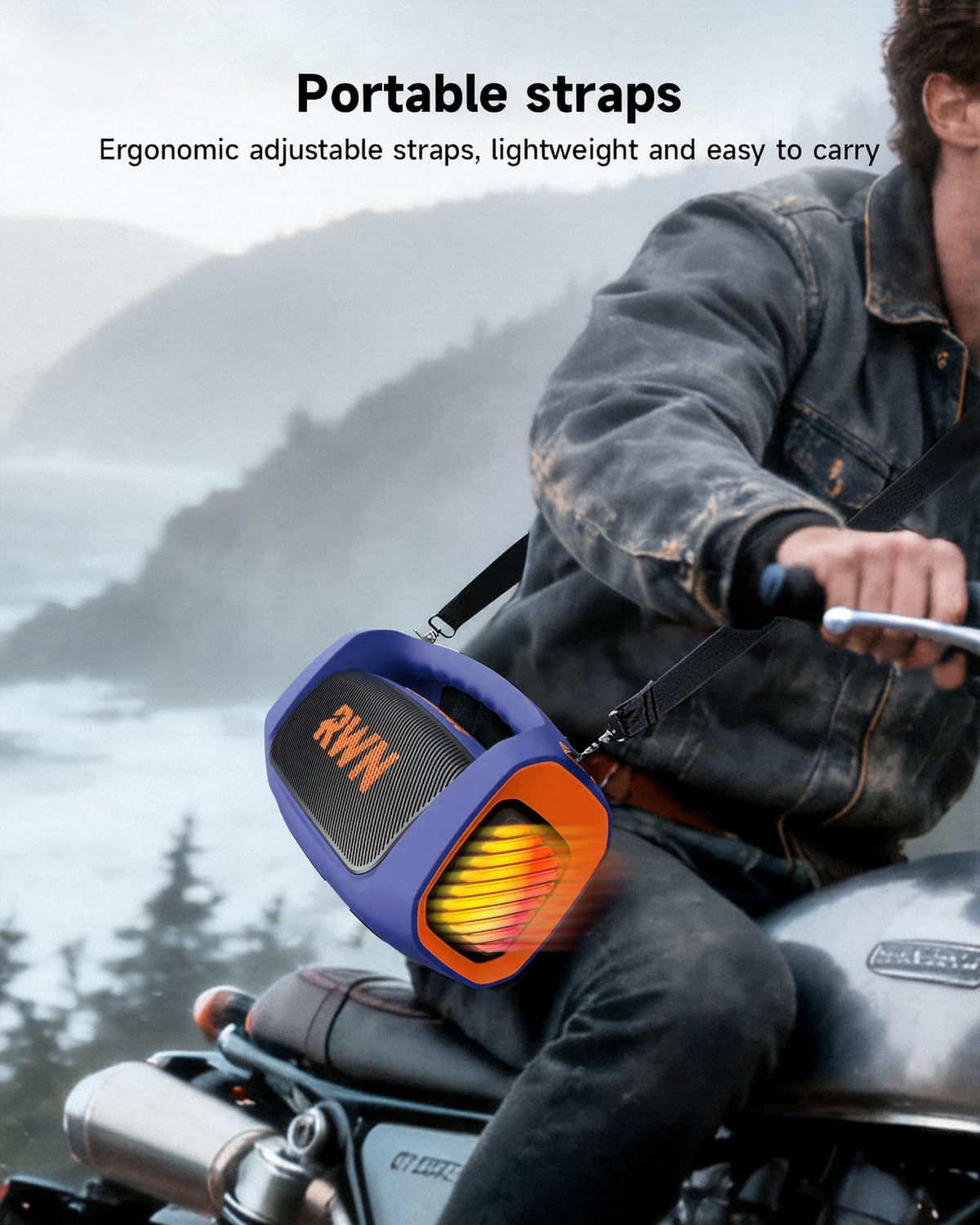 RWN Outdoor Bluetooth Speaker: 160W Loud Sound, IP67 Waterproof with 24H Playtime, Fast Charge, Bass, TWS, Portable Wireless Speakers with Light Show