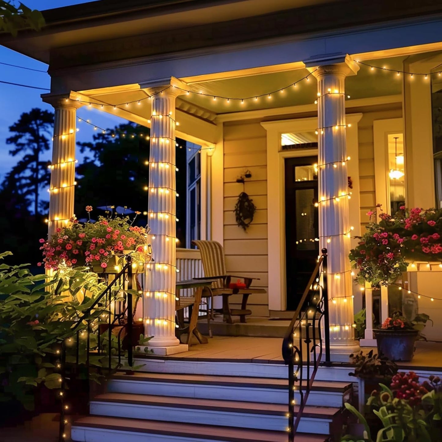 JMEXSUSS 66ft 200 LED Christmas Lights Outdoor, Warm White Christmas Tree Lights Indoor Plug in, 8 Modes Twinkle String Light for Outside Bedroom