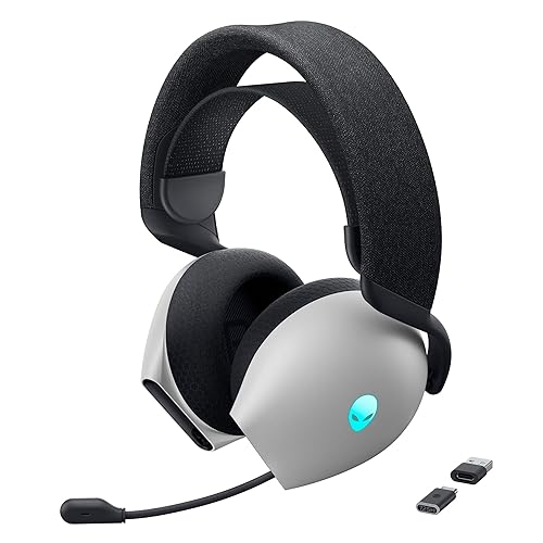 Alienware Tri-Mode Wireless Gaming Headset AW725H - Wired/Wireless, Bluetooth 5.3, Audio Output - 20 Hz, Mini-Phone (3.5mm), Battery Talk Time Up…