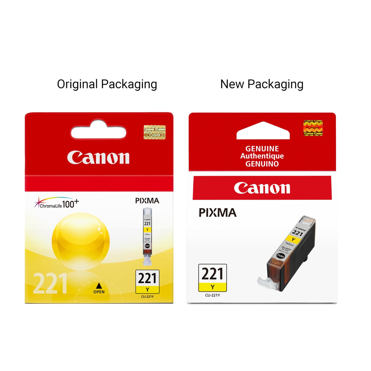 Canon CLI-221 Genuine Yellow Ink Tank, Compatible with MP980, MP560, MP620, MP640, MP990, MX860, MX870, iP4600, iP3600, and iP4700 Printers