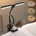 Ruoaueob Rechargeable Clip On Book Light, 3 Color Eye-Care LED Reading Light, 360° Rotatable Bed Reading Lamp, USB Rechargeable, Portable Book Light