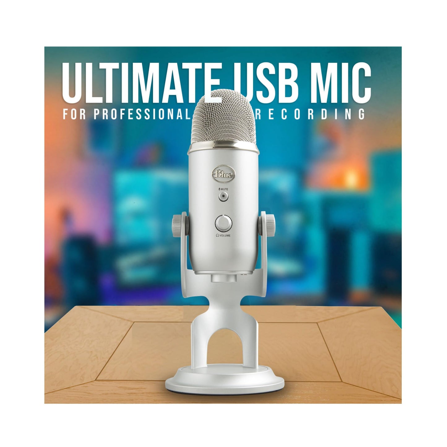 Blue Microphones Yeti USB Microphone Bundle with Desktop Boom Arm Stand, TX-100 Closed-Back Studio Monitor Headphones, and Pop Filter (4 Items)