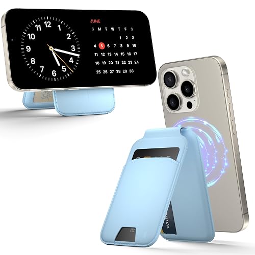 StickyGrippy MagSafe Wallet Phone Stand, iPhone Wallet with Adjustable Stand, for iPhone 16/15/14/13/12 Models, 5 Card Holder, ID Holder, Magsafe