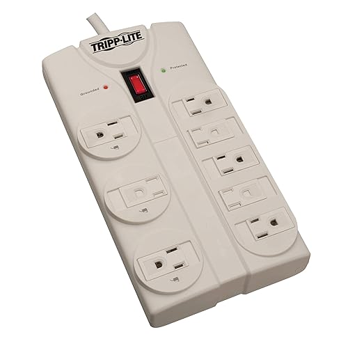 Tripp Lite 8 Outlet Surge Protector Power Strip, Extra Long Cord 25ft, Right-Angle Plug, Lifetime Limited Warranty & Dollar 75K Insurance (TLP825)