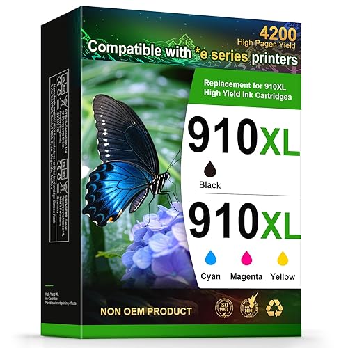 Jeostarky Remanufactured Replacement for HP 910XL Ink Cartridges Combo Pack High Yield Compatible with HP OfficeJet Pro 8015e 8025e 8035e 8010 8020