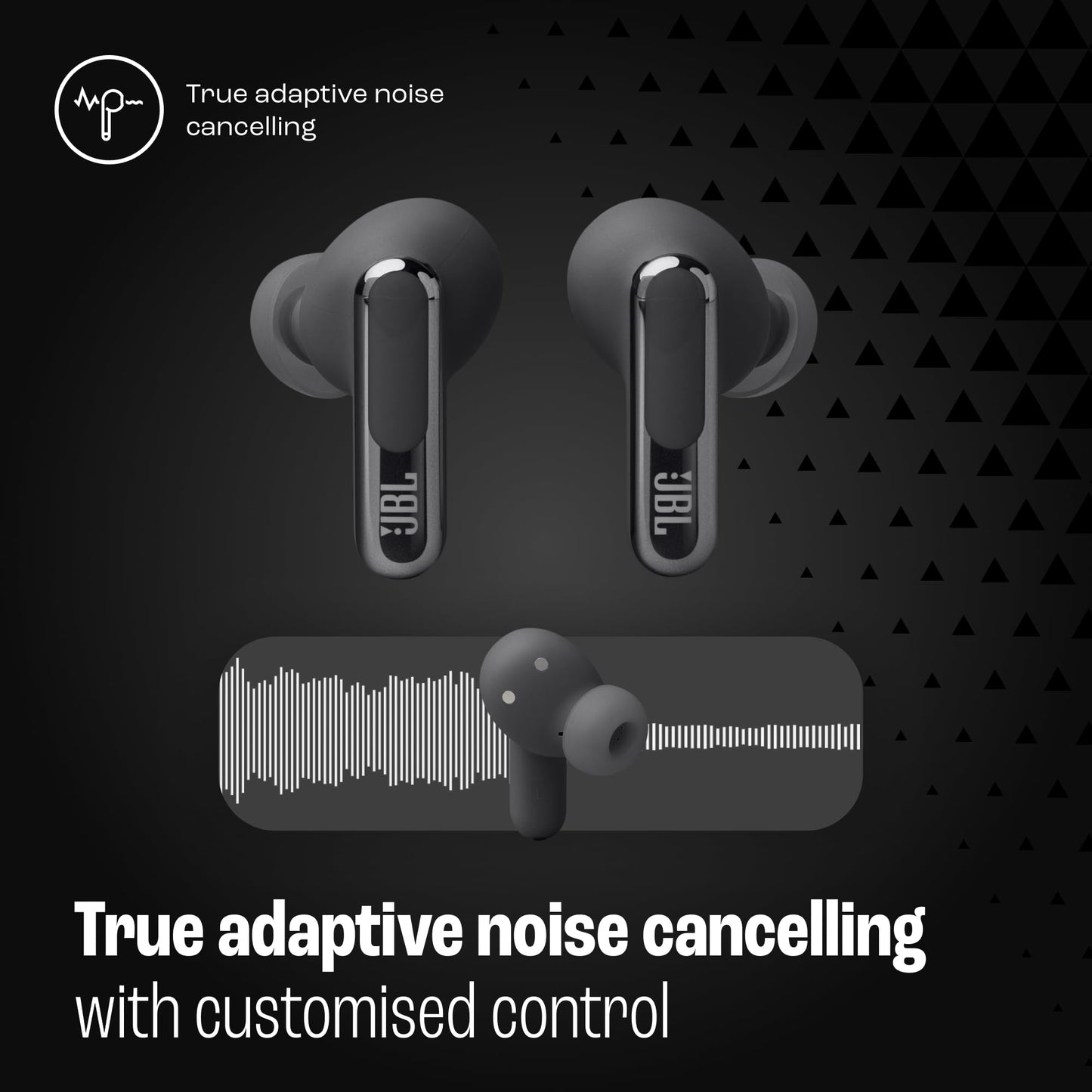 JBL Live Beam 3 - True Wireless Noise-Cancelling Closed-Stick Earbuds - (Black) (Renewed)
