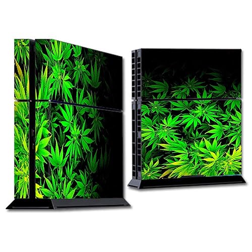 IT'S A SKIN Skins Wrap compatible with PS4 Sony Playstion Console - Protective Decal Overlay stickers skins cover - weed green bud marijuana leaves