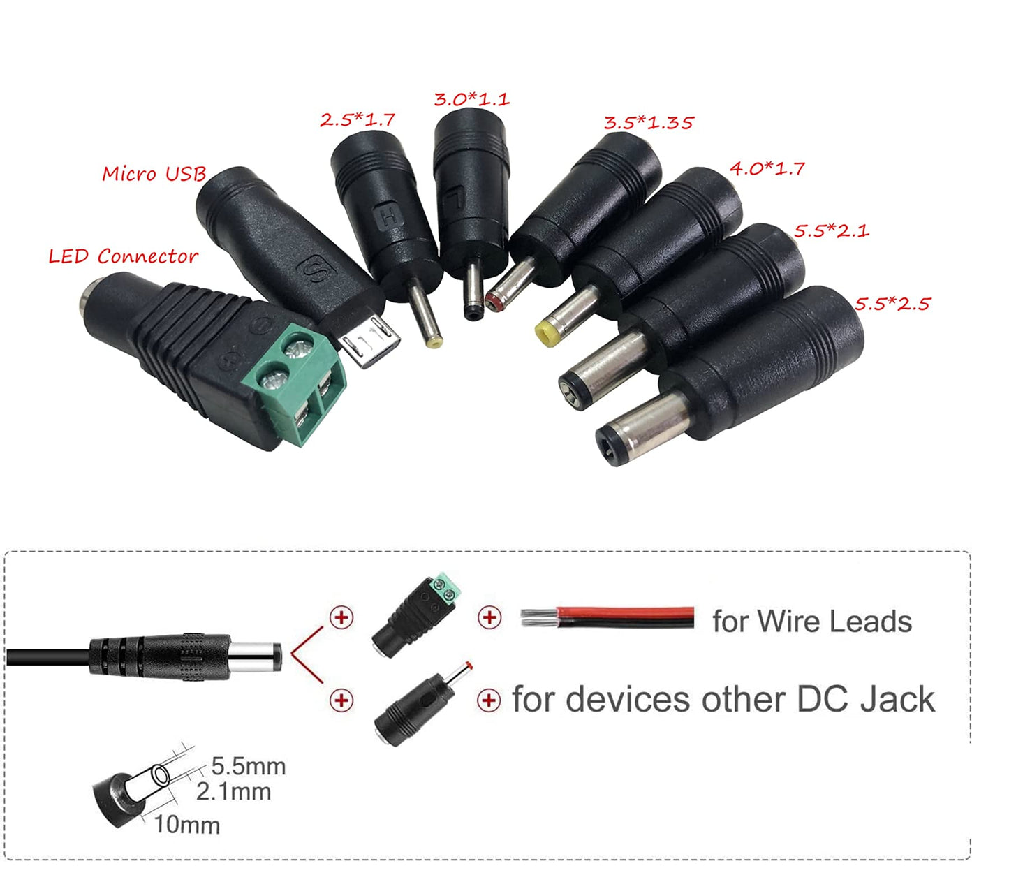 DIGISHUO DC 5V 2A 10W Power Supply Adapter Transformer Switch AC 110V/220V to DC 5V 2amp Switching Converter LED Driver for LED Strip Light CCTV…