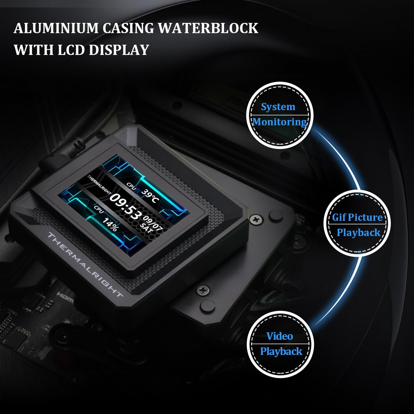 Thermalright FW SE 120 ARGB Black AIO Water Cooler, Liquid CPU Cooler, 2’’ LCD Screen-320x240 Resolution, 2000RPM High Speed,Compatible
