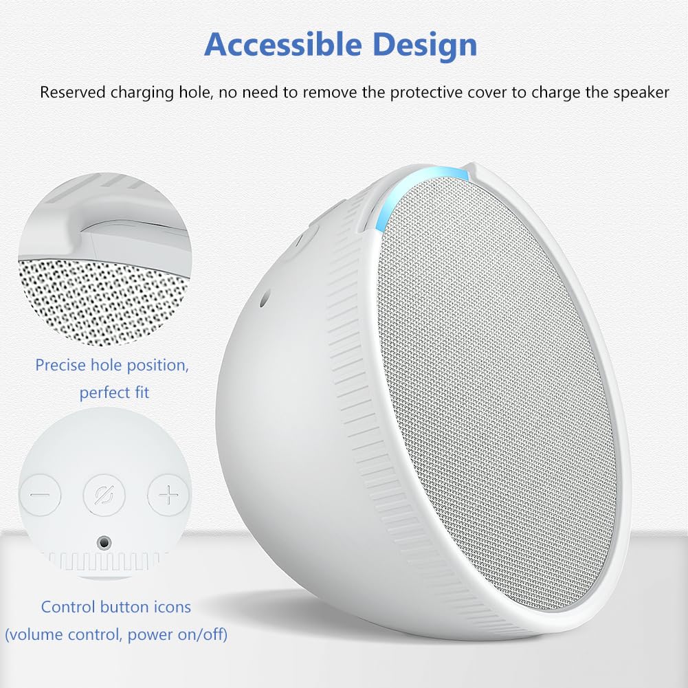 ALINUOYQ Silicone Cover for Echo Pop Speaker,Shockproof Case Elastic Soft Protector Cover Compatible with Echo pop Speaker Waterproof Silicone