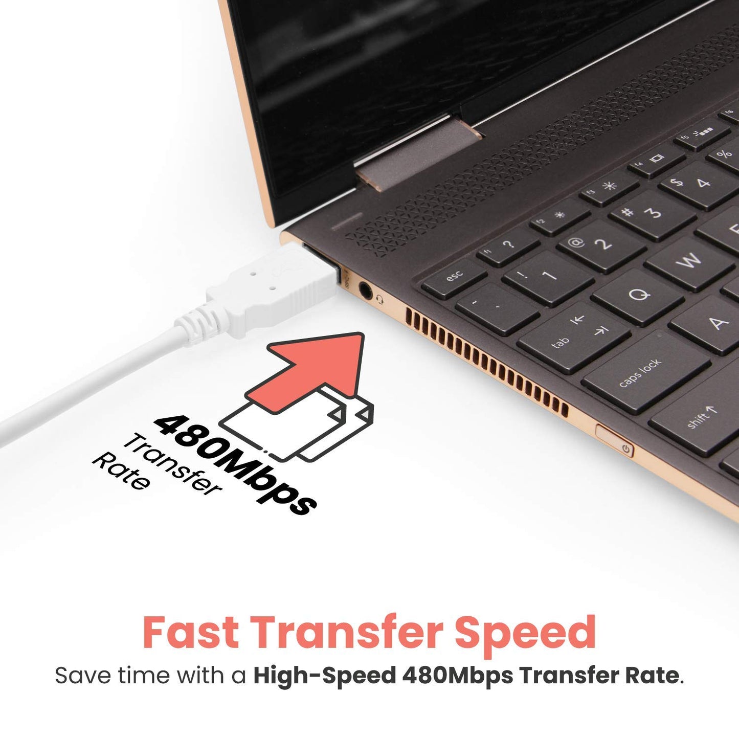 Gearmo 6ft PC Transfer Cable - Built-in Software, No Installation, Unlimited Uses - High Speed USB Transfer Between Computers - Supports Windows