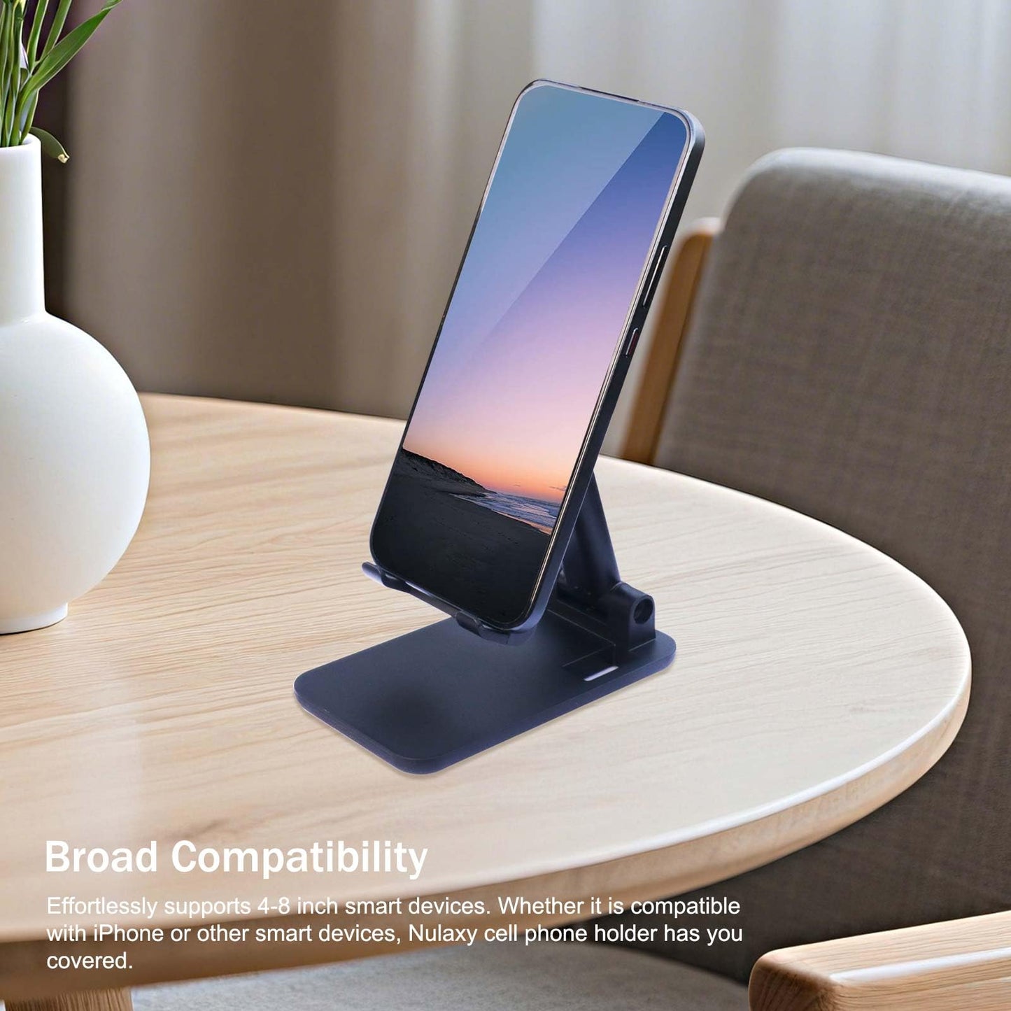 POHFP 3 Pcs Cell Phone Stand,Fully Foldable and Angle Height Adjustable with Silicon Pad Cell Phone Holder for Desk, Office, Tablet Stand Compatible
