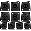 CESS Speaker Jack Twist Lock 4 Pole Square (Rectangle) - Speakon Female Socket Panel/Chassis Mount - Compatible with Neutrik Speakon NL4MP, NL4MPR