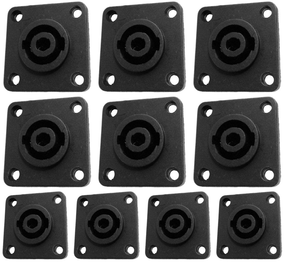 CESS Speaker Jack Twist Lock 4 Pole Square (Rectangle) - Speakon Female Socket Panel/Chassis Mount - Compatible with Neutrik Speakon NL4MP, NL4MPR