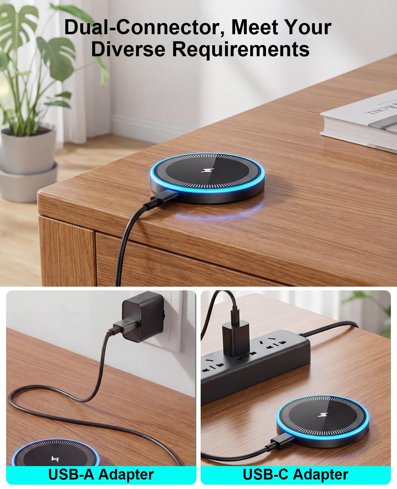 Wireless Charger 3Pack 6FT 15W Samsung Magnetic Wireless Charger Fast Charging Pad