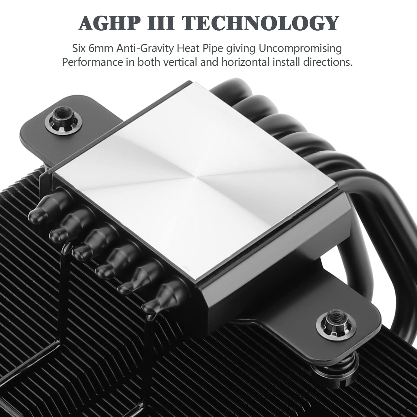 Thermalright SI-100 Black CPU Air Cooler, 6×6mm Heat Pipes, TL-E12B PWM Quiet Fan CPU Cooler with S-FDB V2.0 Bearing, AGHP 3.0 Technology, for AMD AM4